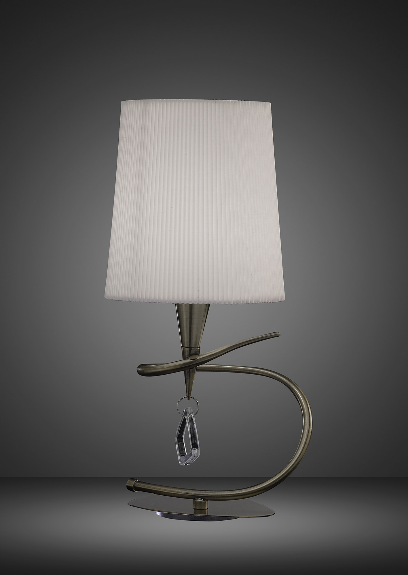 Mara Antique Brass-Ivory White Table Lamps Mantra Shaded Table Lamps